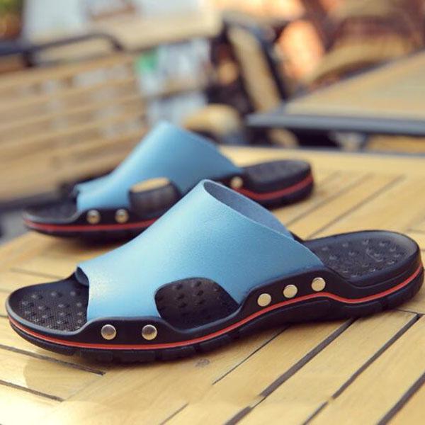 Мужские летние сандалии белые тапочки Men's Sandals Casual Summer Slippers Shoes - Image 4