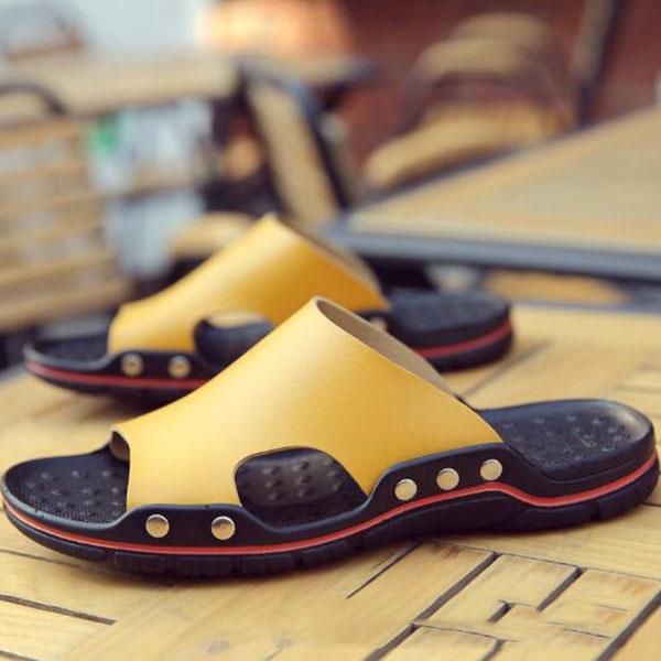 Мужские летние сандалии белые тапочки Men's Sandals Casual Summer Slippers Shoes - Image 5