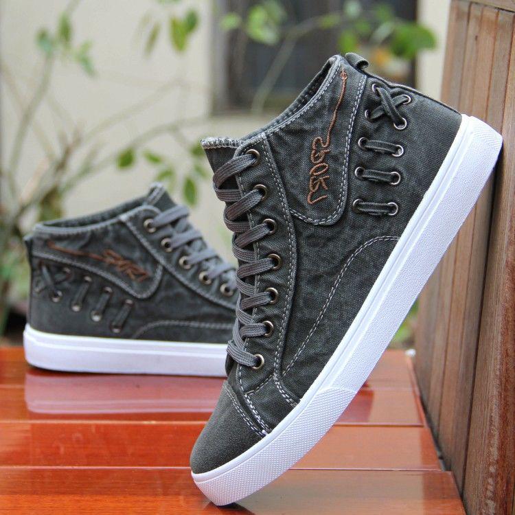 Летние Мужские Холст Спортивный Обувь Men's Canvas Shoes Breathable - Image 5