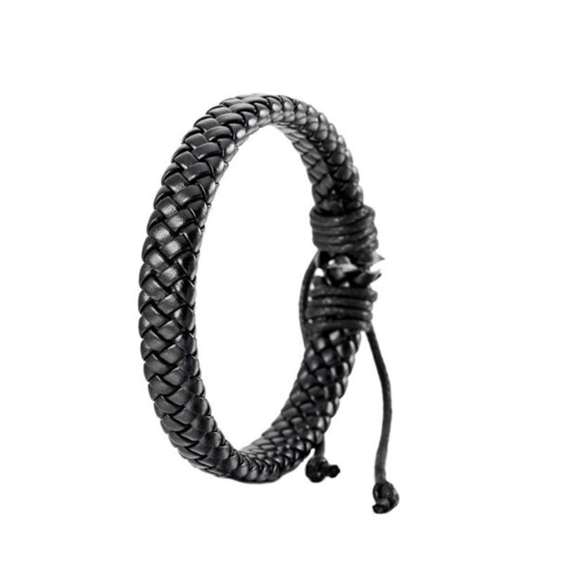 Мужчины женщины цепи простых мода кожаный браслет молодых людей Men Women Weave Hand Chain Simple Fashion Leather Bracelet Young People - Image 4