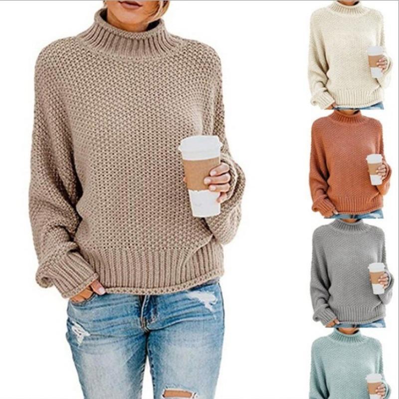 Вязаный однотонный свитер Women's Knitted Solid Color pullover - Image 8