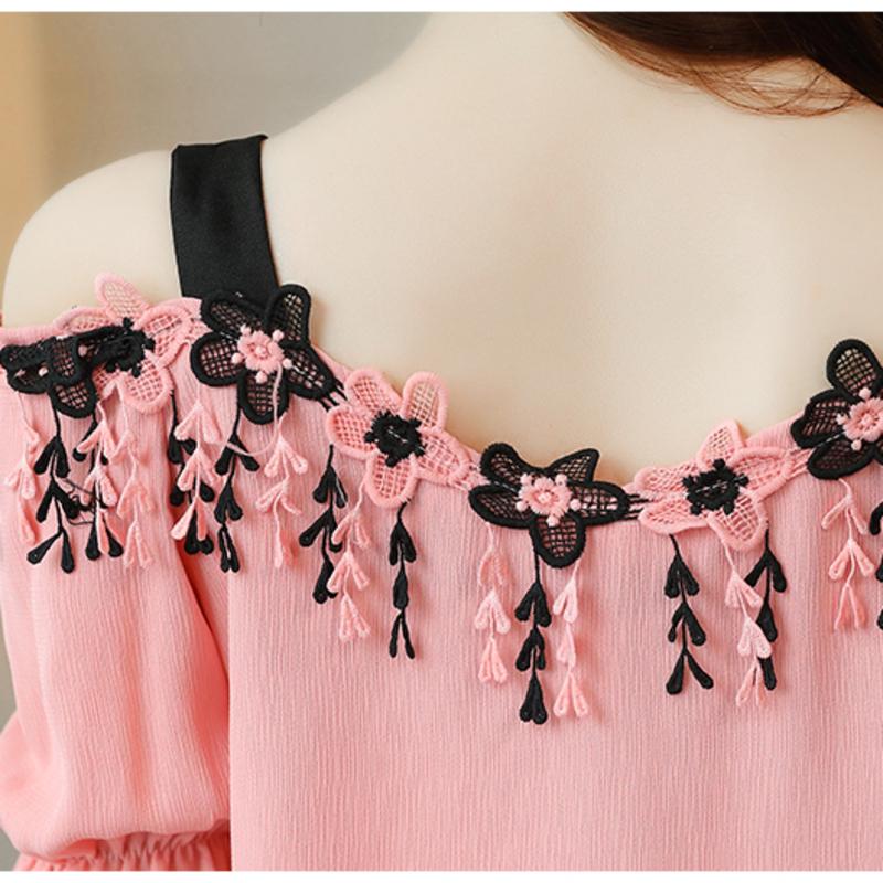 Модная сексуальная женская блузка Short Sleeve Chiffon Top for Women - Image 5