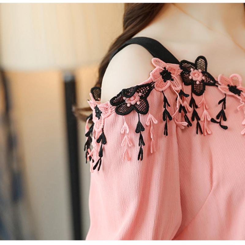 Модная сексуальная женская блузка Short Sleeve Chiffon Top for Women - Image 2
