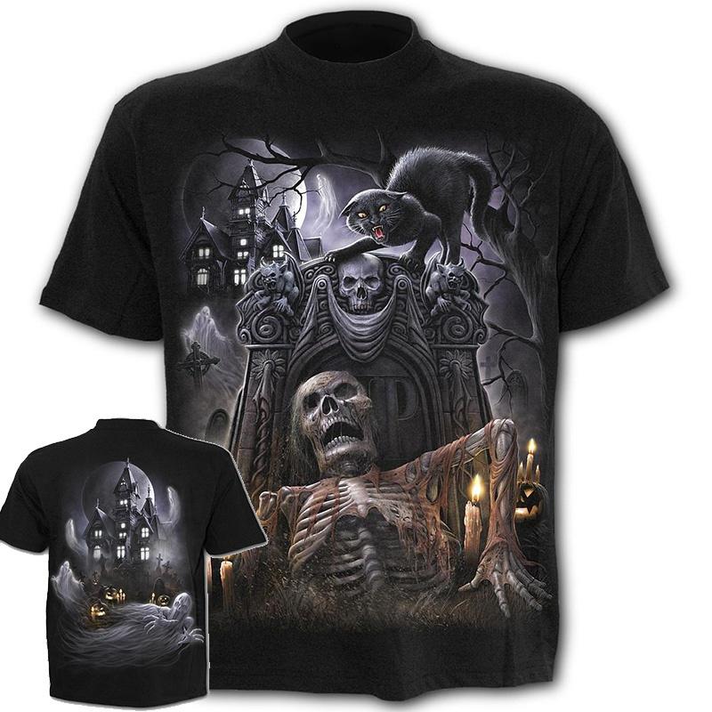 Men's T-shirts Short Sleeve Skull 3D Streetwear Punk Rock printed tshirt for men
