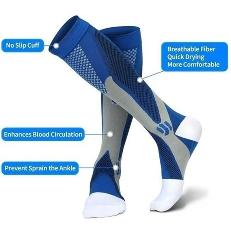 Black Blue Men Women Compression Sports Socks compression socks