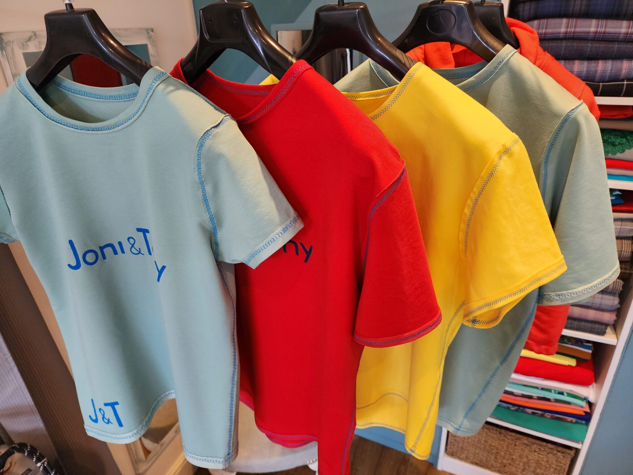 Funny t shirts with blue embroidery красивые футболки