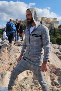 high quality elastic square fabric mens tracsuits